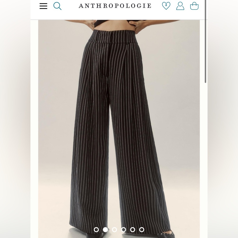 Anthropologie Pinstripe Wide-leg Trousers, size 4, NWT